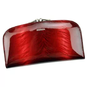   Patrizia mintás, piros női bőr pénztárca, RFID 18,5 × 10 cm