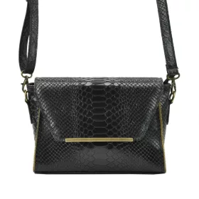 Luka 19-49 fekete női bőr oldaltáska 22 x 15 x 8,5 cm