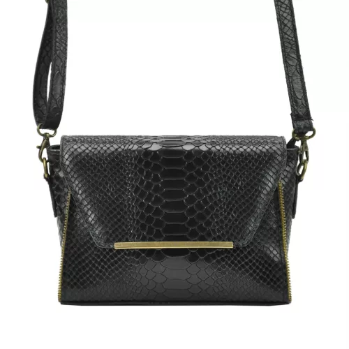 Luka 19-49 fekete női bőr oldaltáska 22 x 15 x 8,5 cm