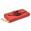 Eslee F8888 sárga rávarrt virágos női rostbőr pénztárca 19.2 x 10 x 4 cm