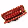 Eslee F8888 sárga rávarrt virágos női rostbőr pénztárca 19.2 x 10 x 4 cm