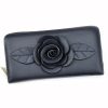 Eslee F9999 narancs rávarrt virágos női rostbőr pénztárca 19.3 x 10 x 4 cm