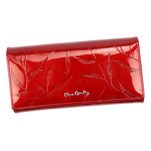 Pierre Cardin 02 LEAF 122 piros lakkbőr női pénztárca 19,5 x 10 cm