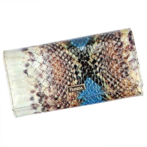 PATRIZIA VL-100 RFID kék kígyóbőr mintás női bőr pénztárca 18.5 x 9.5 x 3.8 cm 