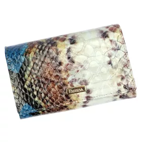   PATRIZIA VL-101 RFID kék kígyóbőr mintás női bőr pénztárca 15.5 x 9.5 x 4 cm