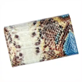   PATRIZIA VL-101 RFID kék kígyóbőr mintás női bőr pénztárca 15.5 x 9.5 x 4 cm