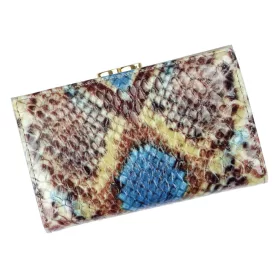   PATRIZIA VL-108 RFID kék kígyóbőr mintás női bőr pénztárca 14.5 x 9.5 x 4 cm