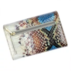   PATRIZIA VL-112 RFID kék kígyóbőr mintás női bőr pénztárca 15 x 9.7 x 4.5 cm