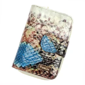   PATRIZIA VL-115 RFID kék kígyóbőr mintás női bőr pénztárca 9 x 13 x 3.5 cm