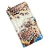 PATRIZIA VL-116 RFID kék kígyóbőr mintás női bőr pénztárca 9.5 x 16.5 x 3.5 cm