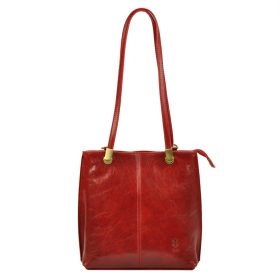   Florence 35 olasz piros női bőr hátizsákká alakítható válltáska 32 x 28 x 9 cm