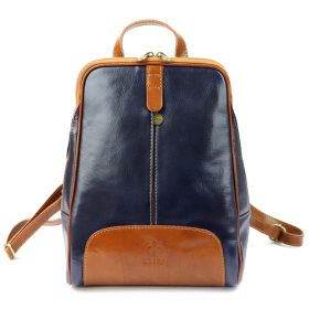   Florence 2001 sötétkék-barna női bőr hátizsák 29 x 33 x 12 cm
