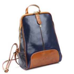   Florence 2001 sötétkék-barna női bőr hátizsák 29 x 33 x 12 cm