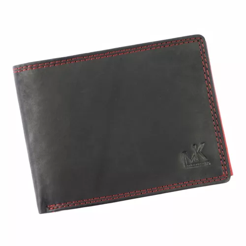 Money Kepper SN5600 RFID fekete-piros férfi bőr pénztárca 12.5 x 9.5 x 2.3 cm