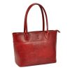 Florence 12 konyakbarna női bőr válltáska, shopper 40 x 27 x 16 cm