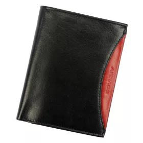   Rovicky 1537-03-BOR RFID fekete-piros férfi bőr pénztárca 9,5 x 12,8 cm