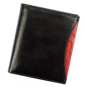   Rovicky 1552-03-BOR RFID fekete-piros férfi bőr pénztárca 11 x 12,5 cm