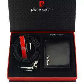   Pierre Cardin ZG-85 bőr öv, bőr pénztárca ajándék szett 130 cm