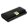 Gregorio GS-100 nagyméretű, fekete női bőr pénztárca 18,5 × 9,5 cm