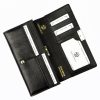 Gregorio GS-100 nagyméretű, fekete női bőr pénztárca 18,5 × 9,5 cm
