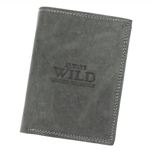 Wild N4-P-CHM RFID fekete férfi bőr pénztárca 10 x 13 x 2.5 cm