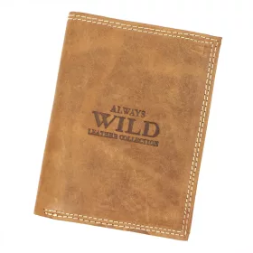   Wild N4-P-CHM RFID konyak férfi bőr pénztárca 10 x 13 x 2.5 cm