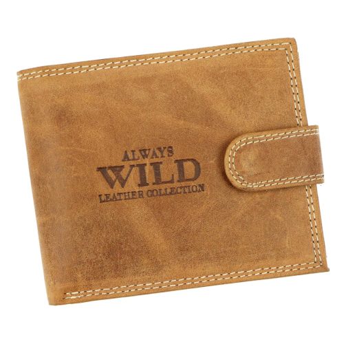 Wild N992L-P-CHM RFID világosbarna férfi bőr pénztárca 12.8 x 10.5 x 2.8 cm