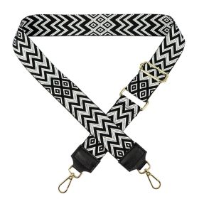   Gregorio AZTEC-4 GOLD fekete-fehér női vállpánt 125 x 5 cm