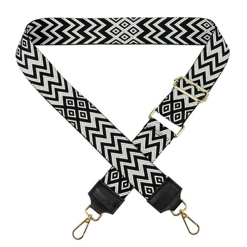 Gregorio AZTEC-4 GOLD fekete-fehér női vállpánt 125 x 5 cm 