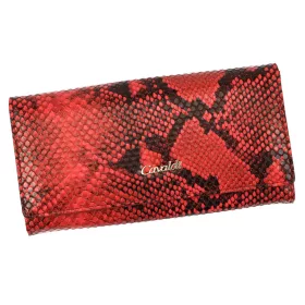   Cavaldi PX24-DNH piros női bőr-rostbőr pénztárca 19 x 9,5 cm