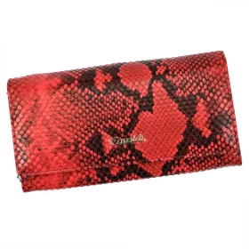   Cavaldi PX28-DNH piros női bőr-rostbőr pénztárca 19 x 10 cm