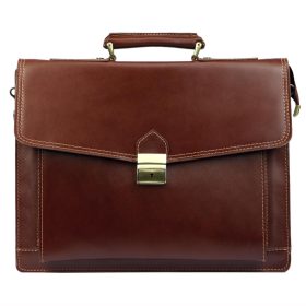   Gregorio Art.6 barna férfi bőr laptoptáska 40 x 31 x 16 cm
