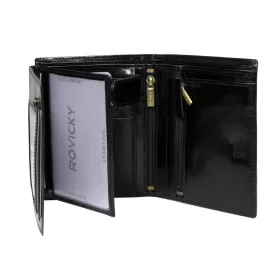   Rovicky N575-RVTP RFID fekete-piros férfi bőr pénztárca 10 x 13 cm