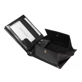   Rovicky N61-RVTP RFID fekete-piros férfi bőr pénztárca 12,5 x 9,5 cm