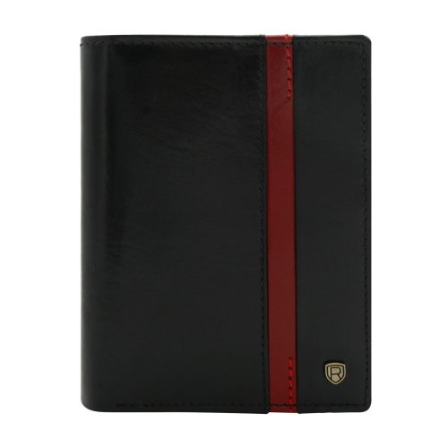 Rovicky N62-RVTP RFID fekete-piros férfi bőr pénztárca 9,5 x 12,5 cm