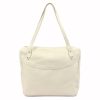 Pierre Cardin 5335 EDF krém női bőr válltáska 38 x 29 x 13 cm