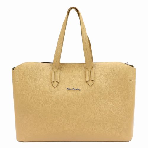 Pierre Cardin FRZ 1819 bézs női bőr válltáska 37 x 24 x 16 cm 