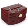 PATRIZIA BEAUTY-18020 piros rostbőr bőrönd 18 x 14 x 24 cm
