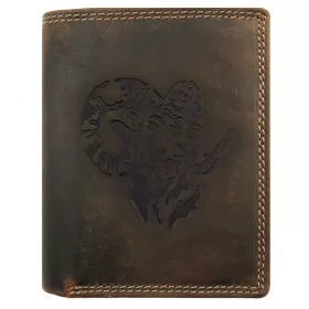Giorgio Carelli vadász férfi bőr pénztárca muflon fej motívummal, RFID védelemmel