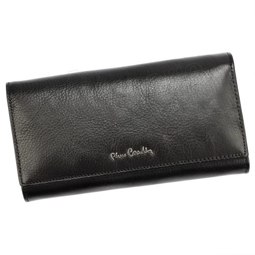 Pierre Cardin fekete, női bőr pénztárca 19 × 10,5 cm