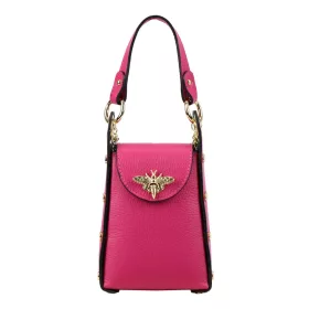   Luka 19-98 Bzzz magenta női bőr kézitáska, mobiltartó 13.5 x 21 x 6 cm