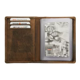   Giorgio Carelli barna bőr igazolványtartó, kártyatartó tacskó lenyomattal 10 × 14 cm