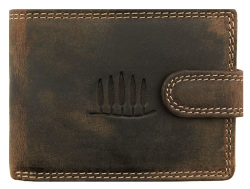 Giorgio Carelli bőr pénztárca fa motívummal RFID védelemmel, 12 × 9,5 cm 