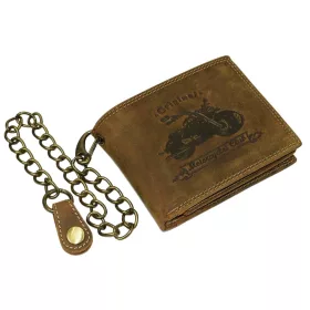   Giorgio Carelli láncos bőr pénztárca motor motívummal, RFID védelemmel