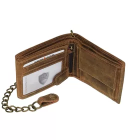   Giorgio Carelli láncos bőr pénztárca motor motívummal, RFID védelemmel