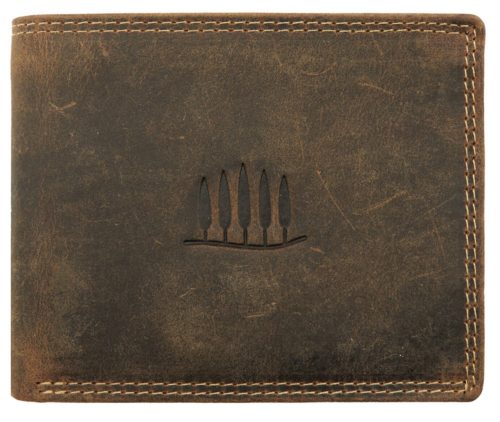 Giorgio Carelli fa motívumos bőr pénztárca RFID védelemmel, 12 × 9,5 cm 