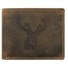   Giorgio Carelli szarvas fej motívumos bőr pénztárca RFID védelemmel, 12 × 9,5 cm