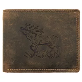   Giorgio Carelli szarvas motívumos bőr pénztárca RFID védelemmel, 12 × 9,5 cm