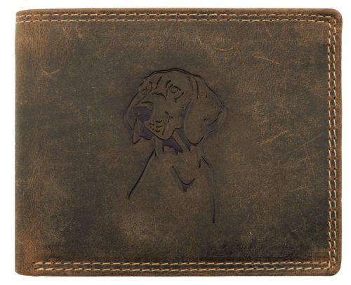 Giorgio Carelli vizsla fej motívumos férfi bőr pénztárca RFID védelemmel, 12 × 9,5 cm 