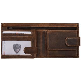   Giorgio Carelli címeres festett motívumos bőr pénztárca, RFID védelemmel 11,5 x 8,5 cm